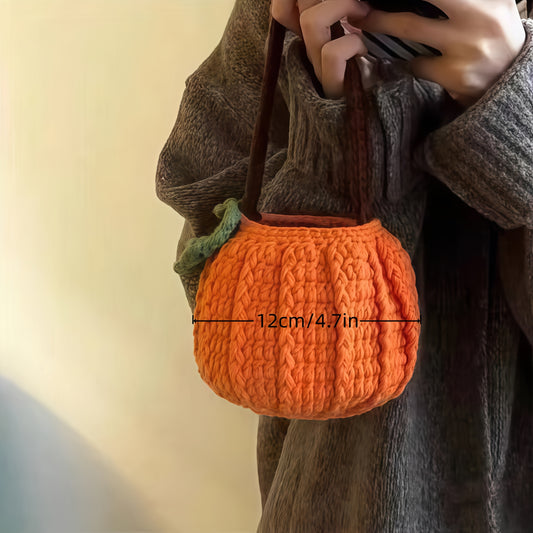 Crochet Kit Halloween Pumpkin Bag Crochet Kit - Step-by-Step Video & Instructions, Trick Or Treat Tote. Beginner Friendly. Cute Daily Use Handbag.