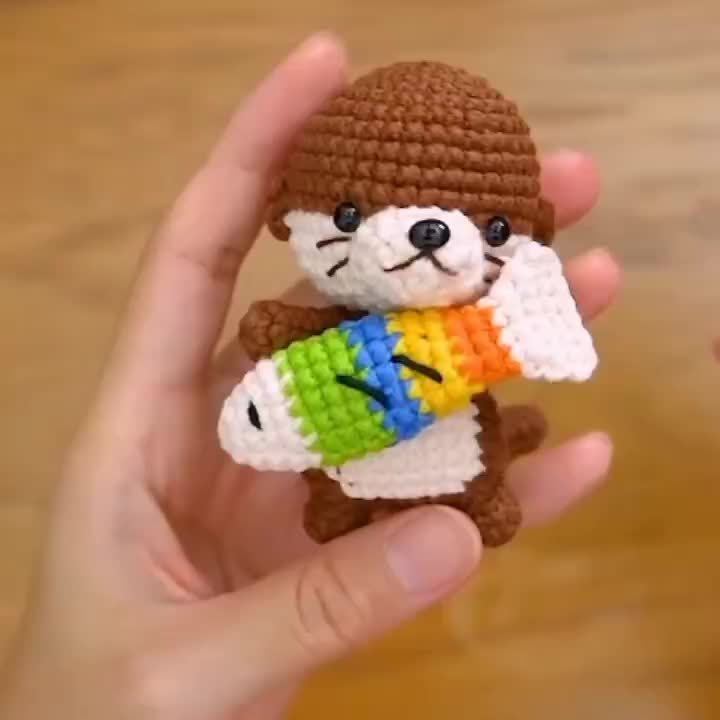 1 Set Of Beginner Crochet Kit for A Sea Otter, Beginner Friendly, Including English Instructional Video, Adult Crochet Kit, Birthday Gifts, Party Gifts, Christmas Gifts