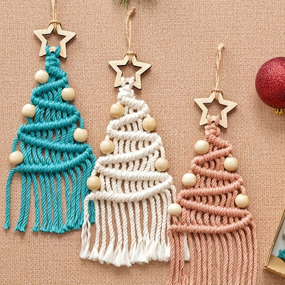 3pcs Braided Rope Christmas Tree DIY Set | Handmade Christmas Decor & Gift Set for Family & Friends