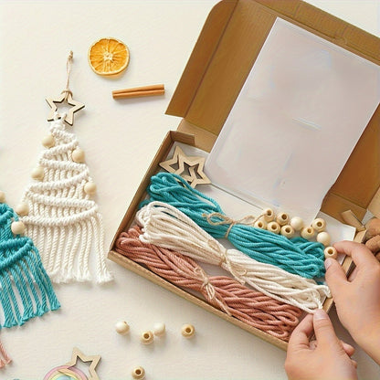 3pcs Braided Rope Christmas Tree DIY Set | Handmade Christmas Decor & Gift Set for Family & Friends