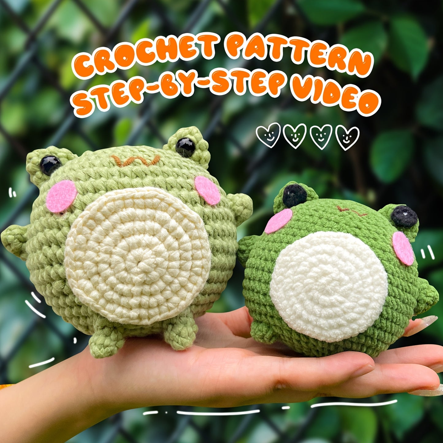 The New Crochet Material Pack Includes An English Instruction Manual, An Adult Beginner's Crochet Yarn Kit, A DIY Beginner's Frog Knitting Craft, And A Frog Doll Crochet Material Pack with A DIY School Bag Keychain And Mobile Phone Charm.