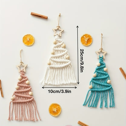 3pcs Braided Rope Christmas Tree DIY Set | Handmade Christmas Decor & Gift Set for Family & Friends