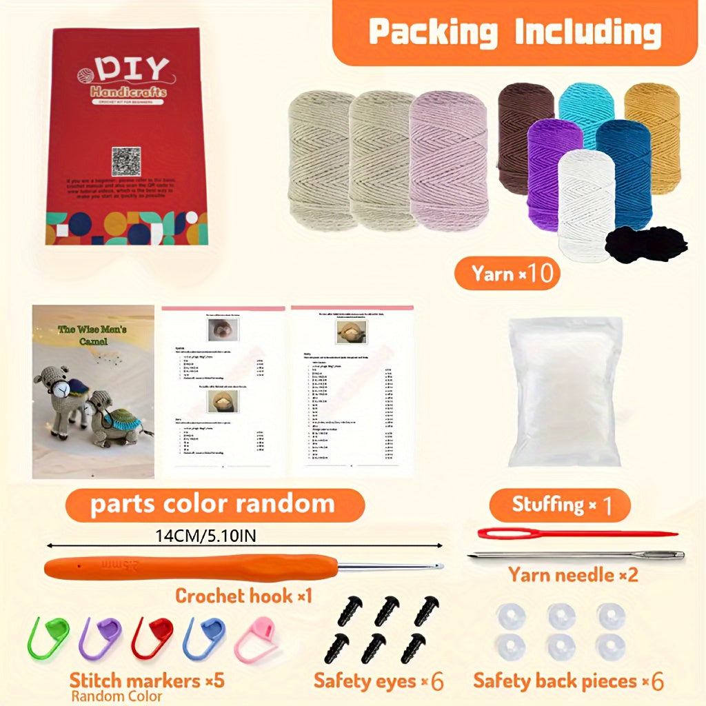 DIY Crochet Beginner DIY Crochet Craft Kit | 3pcs\u002Fset | with step-by-step video tutorials | gifts for creative hobbies | Christmas gifts, Easter gifts, indoor decor