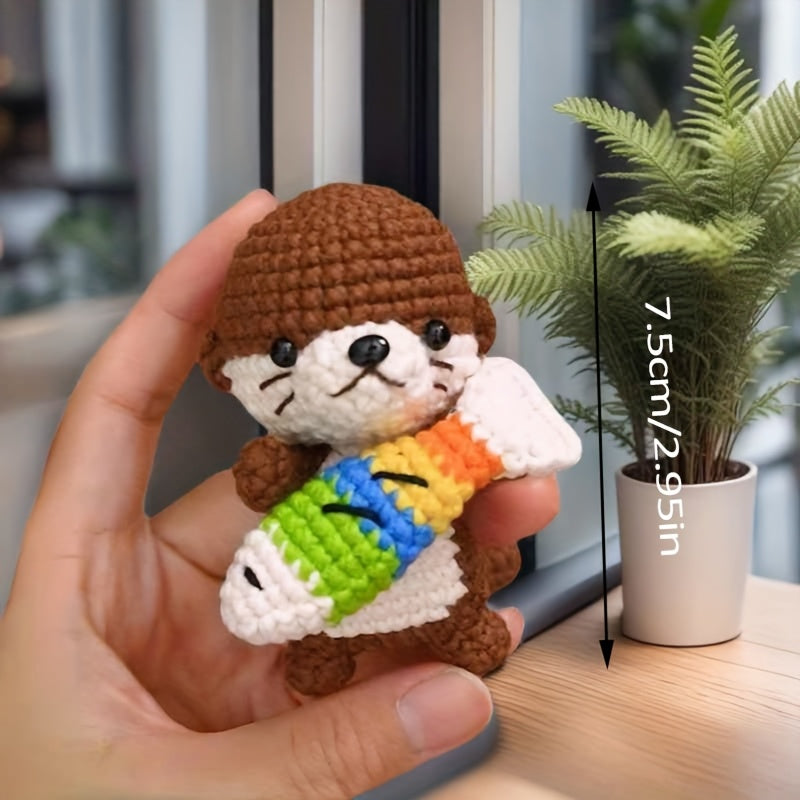 1 Set Of Beginner Crochet Kit for A Sea Otter, Beginner Friendly, Including English Instructional Video, Adult Crochet Kit, Birthday Gifts, Party Gifts, Christmas Gifts