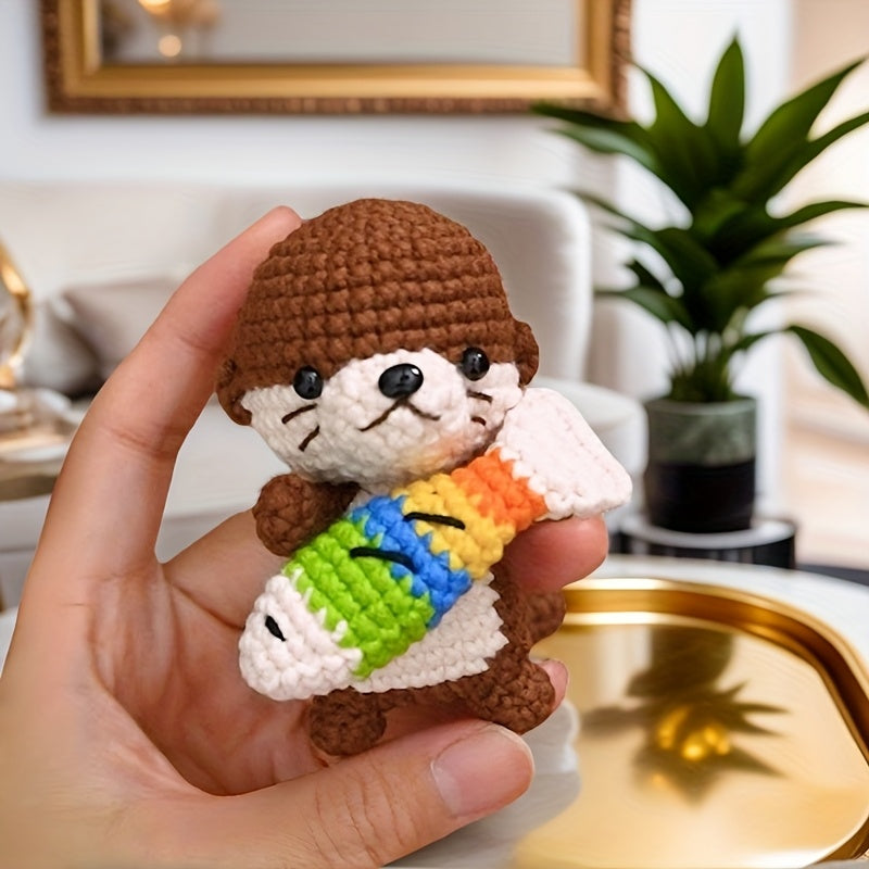 1 Set Of Beginner Crochet Kit for A Sea Otter, Beginner Friendly, Including English Instructional Video, Adult Crochet Kit, Birthday Gifts, Party Gifts, Christmas Gifts