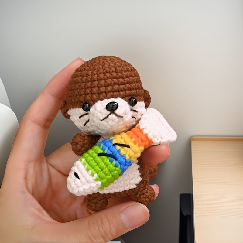 1 Set Of Beginner Crochet Kit for A Sea Otter, Beginner Friendly, Including English Instructional Video, Adult Crochet Kit, Birthday Gifts, Party Gifts, Christmas Gifts