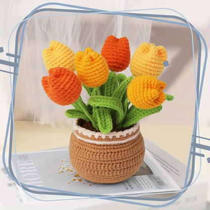 Crochet kit for Beginners Adults and Kids Knitting Flower and Plant for Starter Lovers Learn How to with Step- by- Step Video Tutorial for DIY Kits