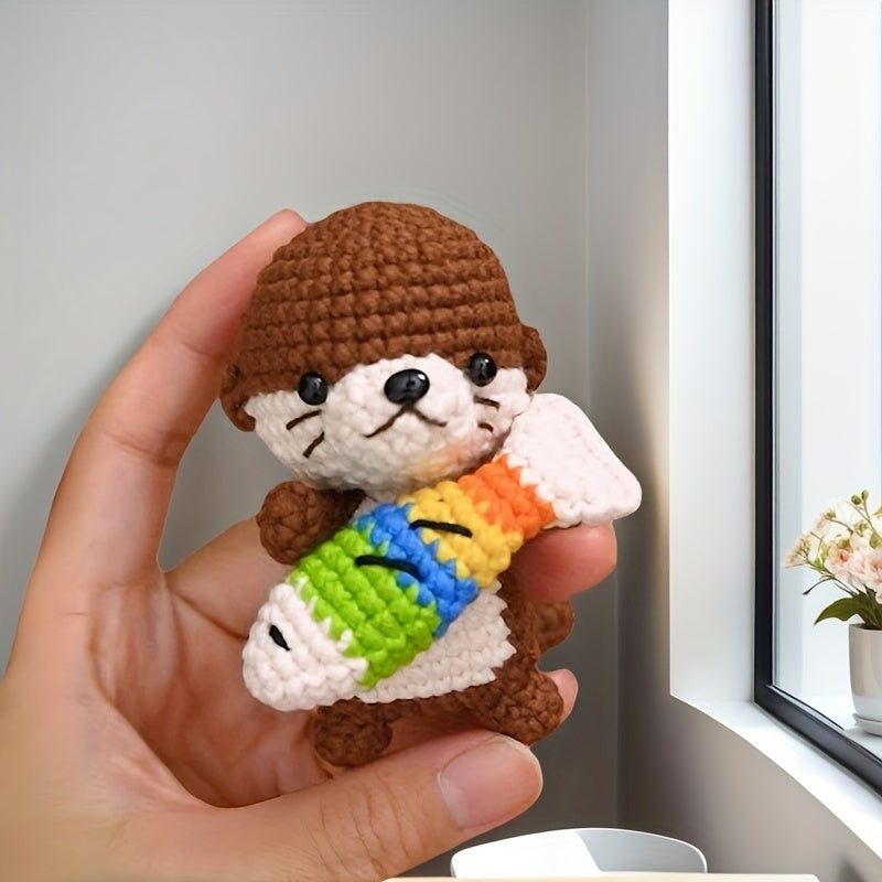 1 Set Of Beginner Crochet Kit for A Sea Otter, Beginner Friendly, Including English Instructional Video, Adult Crochet Kit, Birthday Gifts, Party Gifts, Christmas Gifts