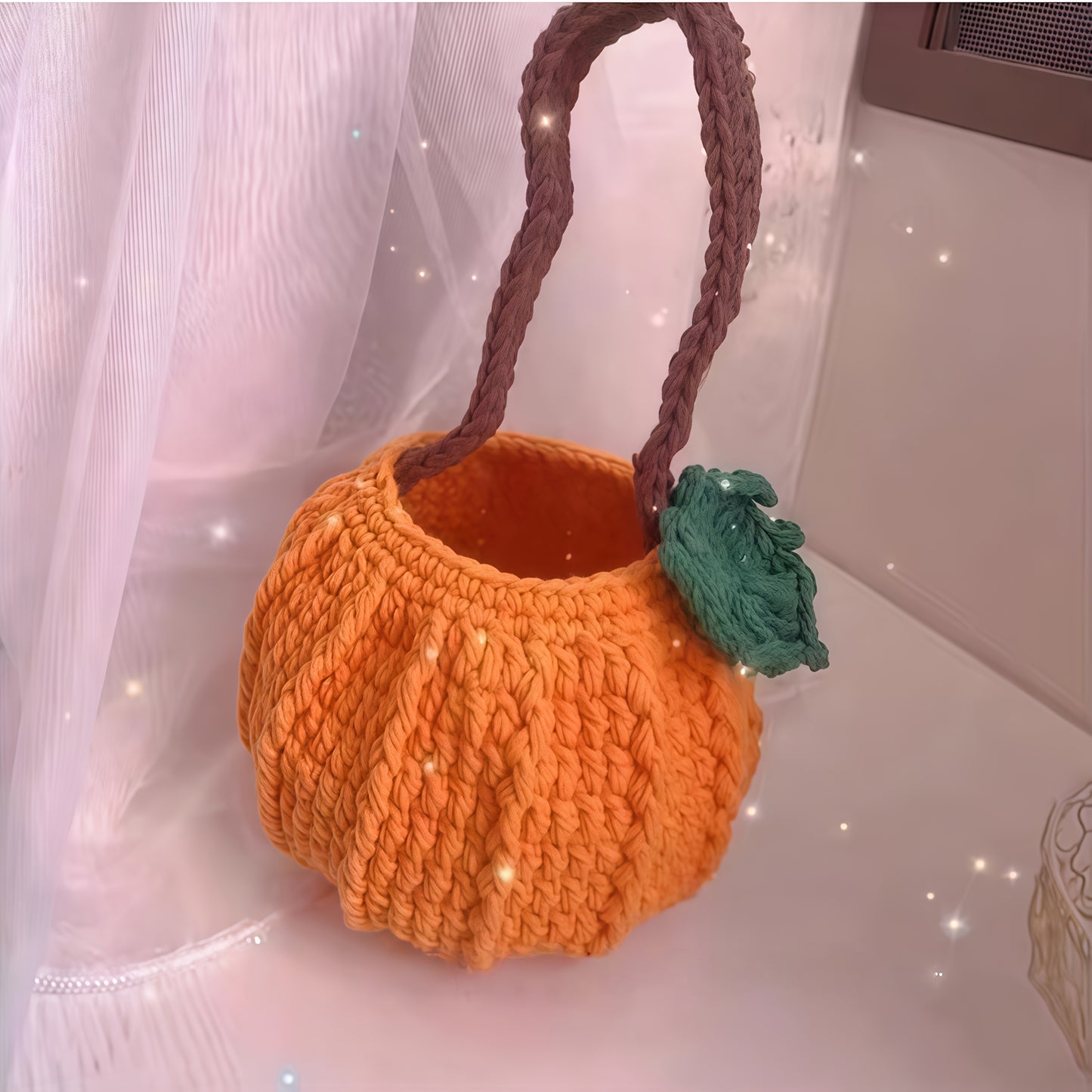 Crochet Kit Halloween Pumpkin Bag Crochet Kit - Step-by-Step Video & Instructions, Trick Or Treat Tote. Beginner Friendly. Cute Daily Use Handbag.