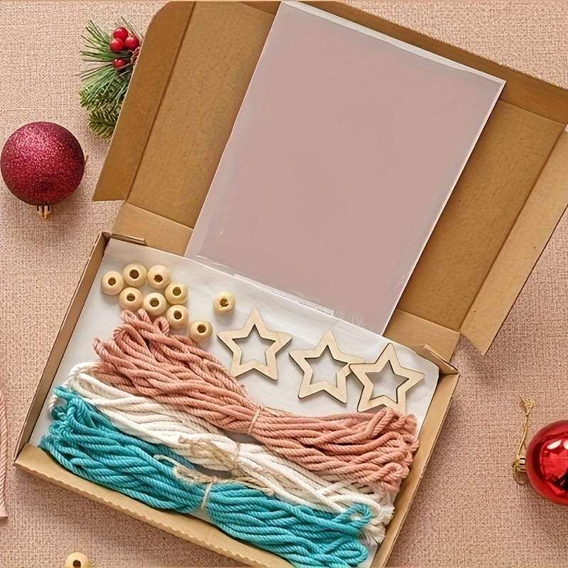 3pcs Braided Rope Christmas Tree DIY Set | Handmade Christmas Decor & Gift Set for Family & Friends