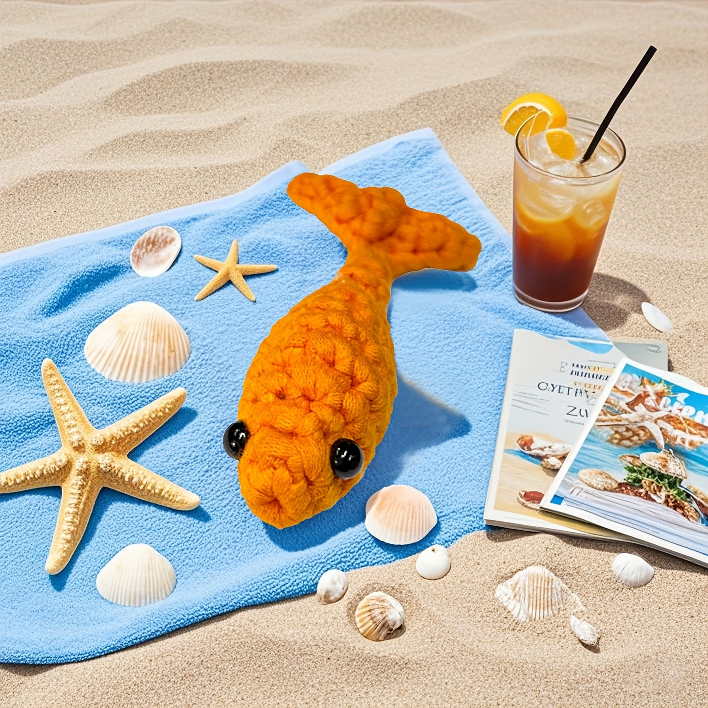 DIY Cat Crochet Starter Kits For Beginners Cat, Fish, Cat Paw Crochet Set Beginners Making Gifts, Coasters, Ornaments With Step-by-Step Video Tutorials Easy Amigurumi Crochet Kit