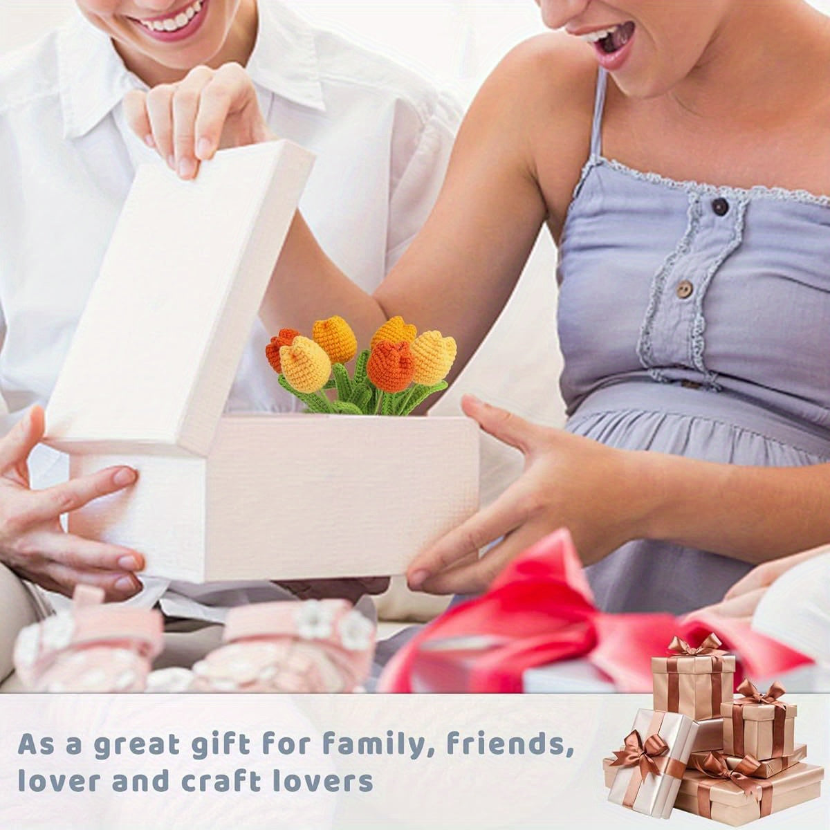 Crochet kit for Beginners Adults and Kids Knitting Flower and Plant for Starter Lovers Learn How to with Step- by- Step Video Tutorial for DIY Kits